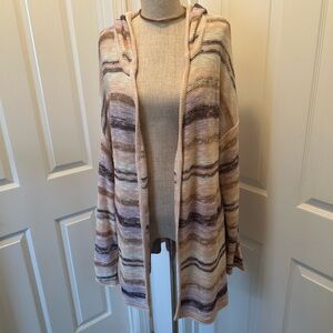 Striped Hooded Women's open cardigan